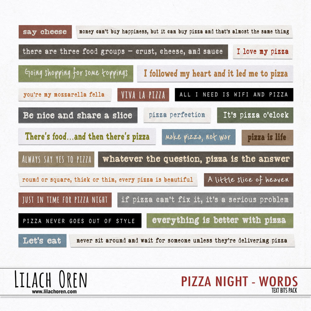 Pizza Night Word Strips