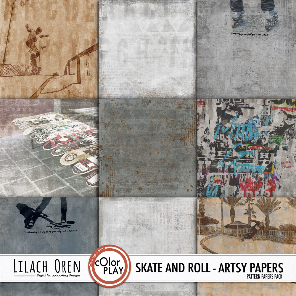 Skate and Roll Artsy Pattern Papers