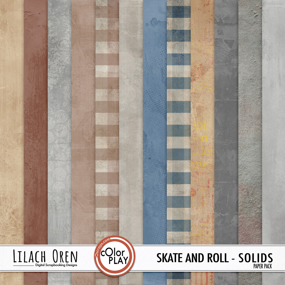 Skate and Roll Distressed Solid Papers