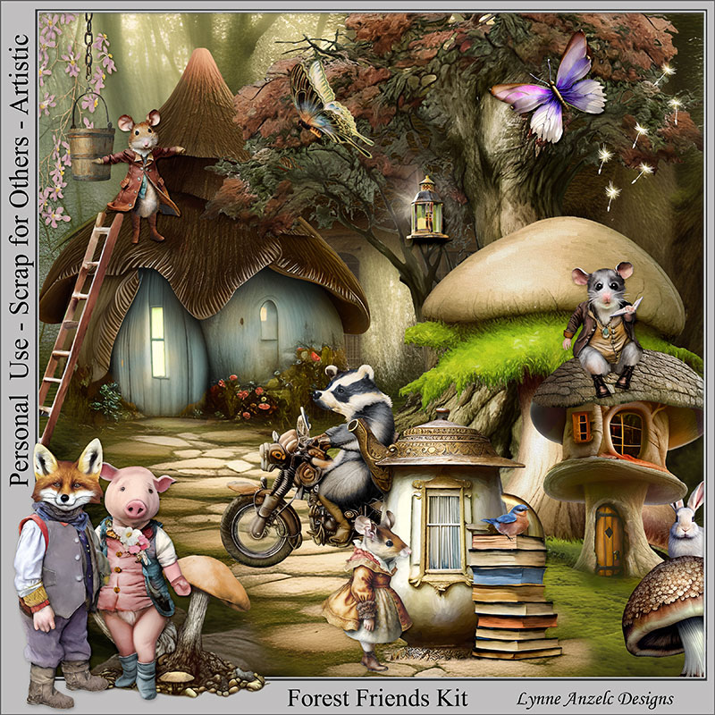 Forest Friends Digital Art Kit