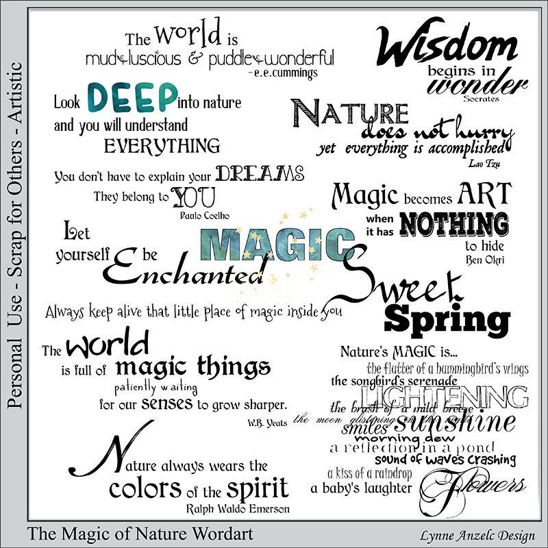 The Magic of Nature Wordart and Brushes