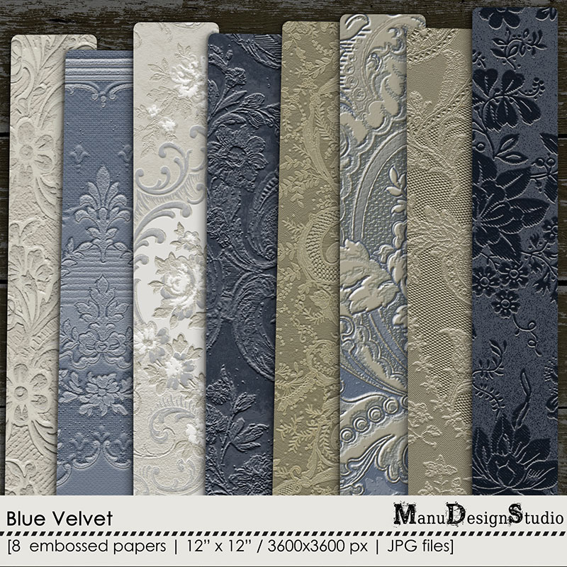 Blue Velvet - Embossed Papers