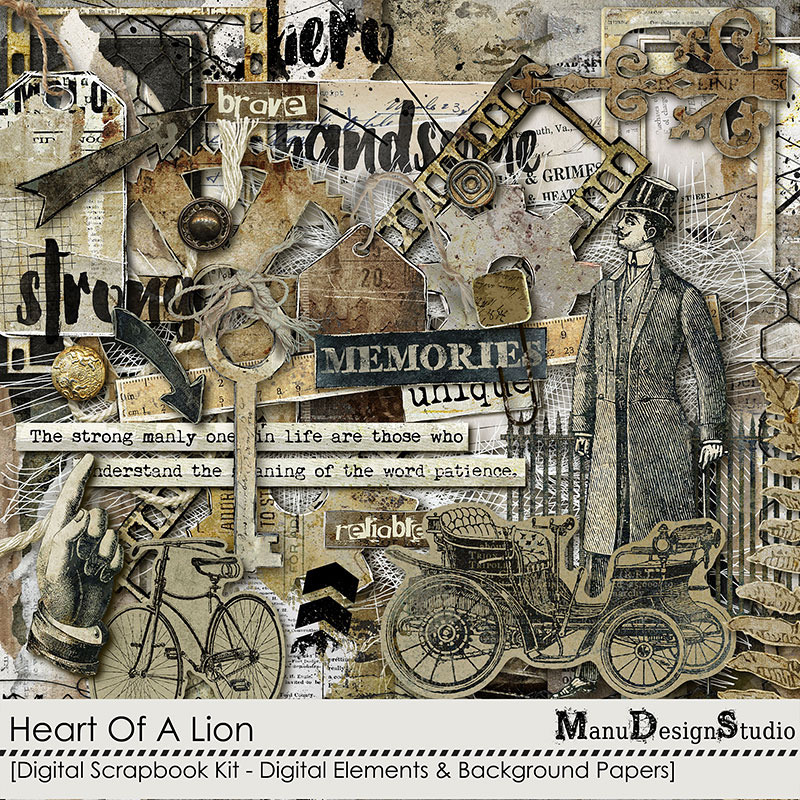 Heart Of A Lion Page Kit by Manu Design Studio