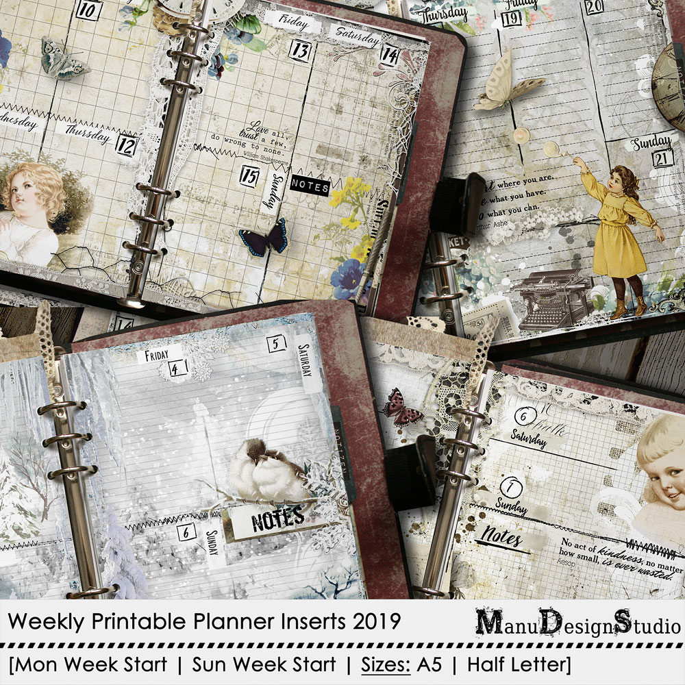 No. 2 - Weekly Printable Planner Inserts 2019 