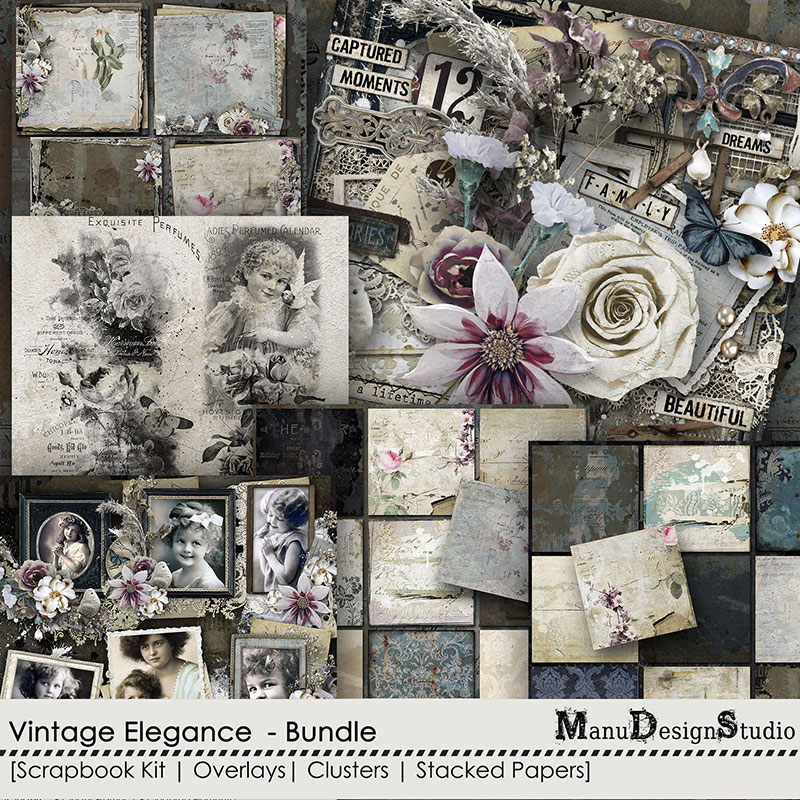vintage elegance bundle by manu design studio