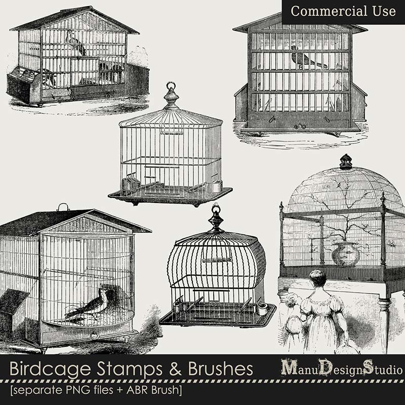 Birdcage Stamps & Brushes - CU