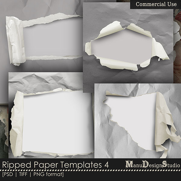 Ripped Paper Templates  4 - CU 