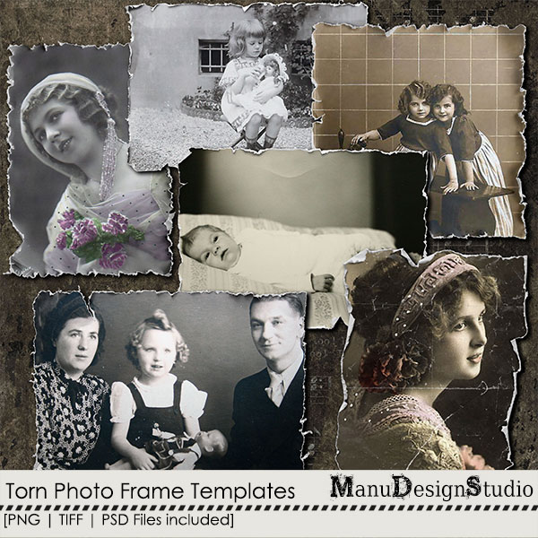 Torn Photo Frame Templates