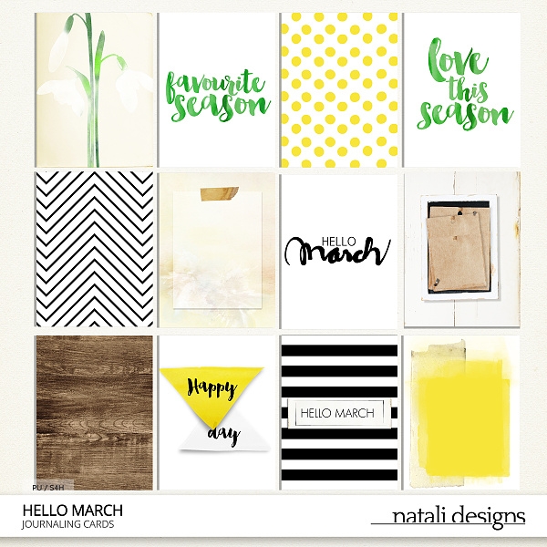 Hello March Journaling Cards