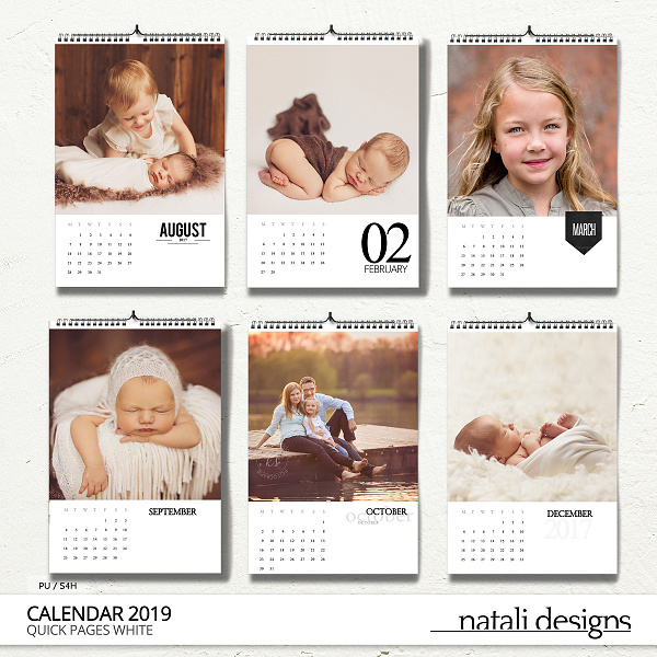 2020 Calendar White