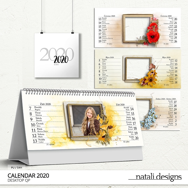 2020 CalendarTable Quick Pages Czech