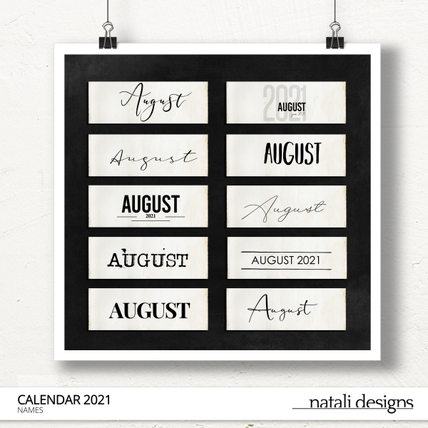 2021 Calendar Names