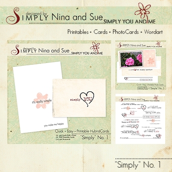 "Simply" Cards + Photocards + WordArt Designed by Nina and Sue 