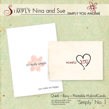 "Simply" Cards Designed by Nina and Sue 