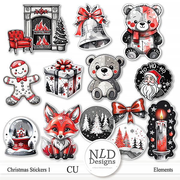 CU Christmas Stickers Vol.1 By NLD designs