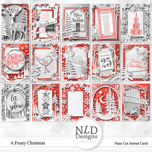 A Frosty Christmas Paper Cut Journal Cards