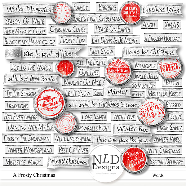 A Frosty Christmas Words & Labels