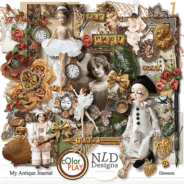 My Antique Journal Pretty Things & Free Alpha By NLD Designs