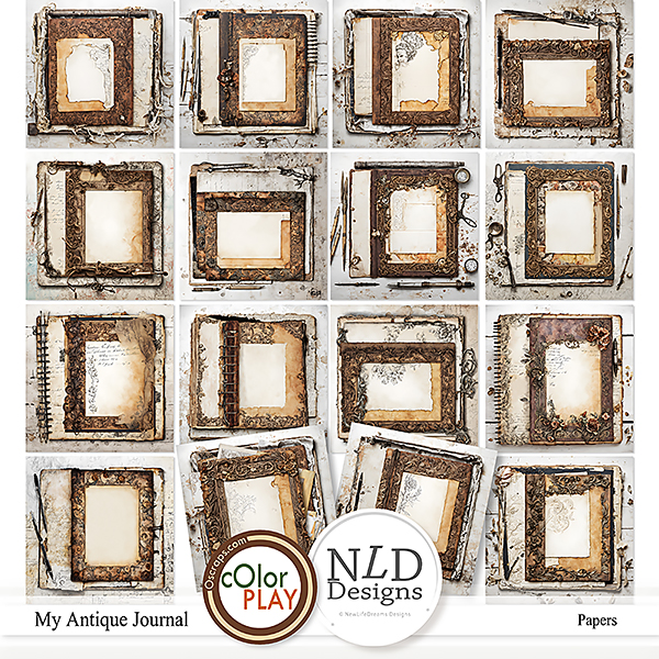 My Antique Journal Backgrounds & Sheets By NLD Designs