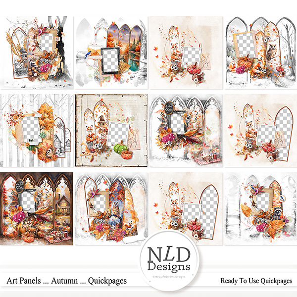 Art Panels...Autumn Quickpages By NLD Designs