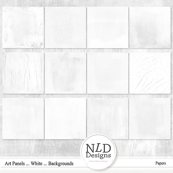 Art Panels...White Backgrounds By NLD Designs