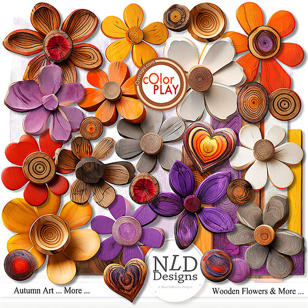Autumn Art ... More...Wooden Flowers & More By NLD Designs