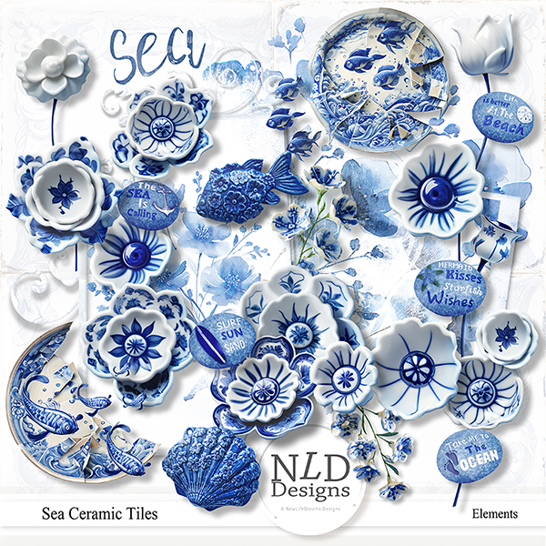 Sea Ceramic Tiles Elements By NLD Designs