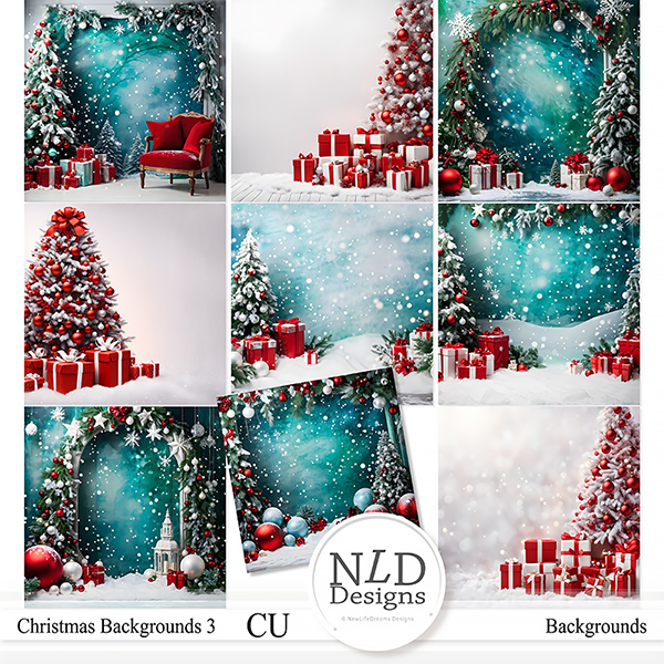 CU Christmas Backgrounds 3 By NLD Designs