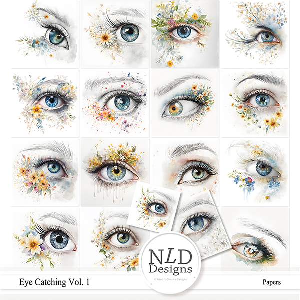 Eye Catching Vol.1 Artistic Papers & Free Elements By NLD Designs