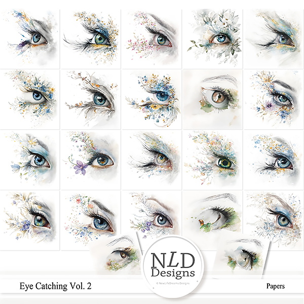 Eye Catching Vol.2 Artistic Papers & Free Elements By NLD Designs