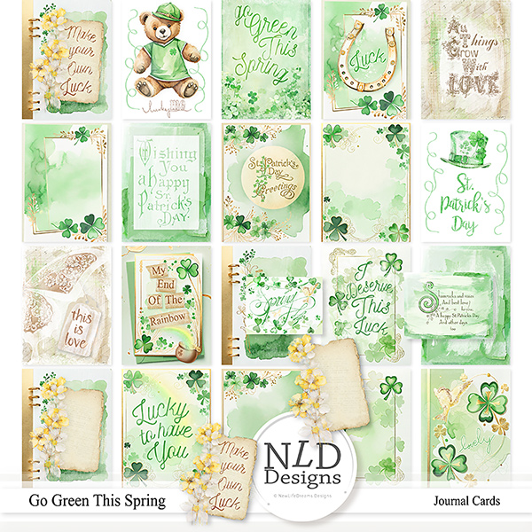 Go Green This Spring Journal Cards By NLD Designs