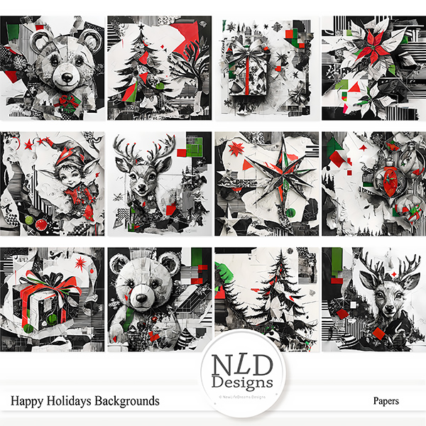 Happy Holidays Backgrounds By NLD designs