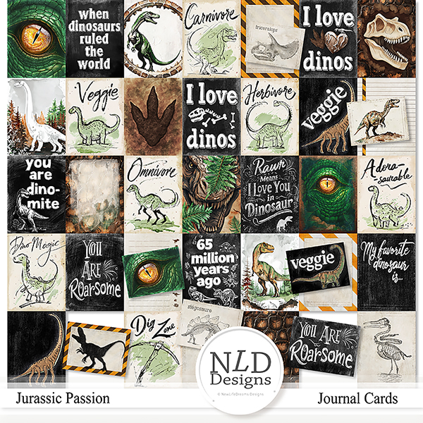 Jurassic Passion Journal Cards By NLD Designs