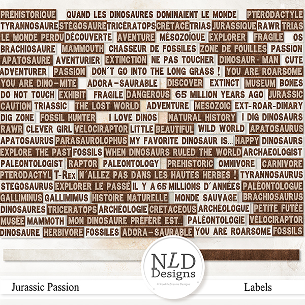 Jurassic Passion Words Labels By NLD Designs
