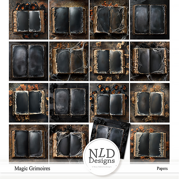 Magic Grimoires Backgrounds By NLD Designs