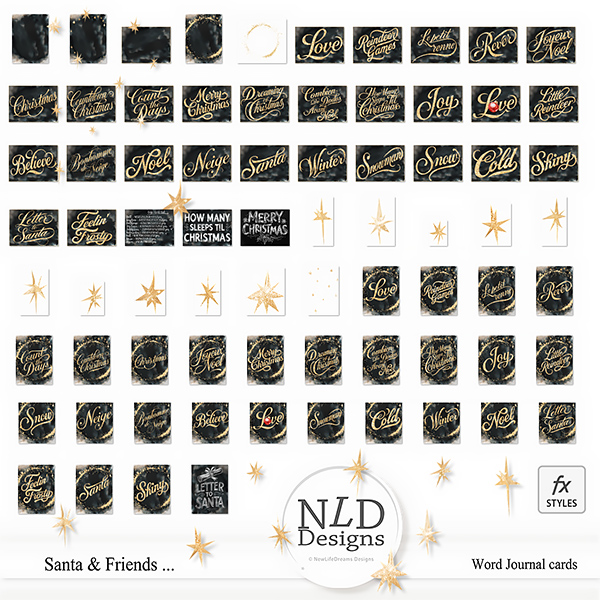 Santa & Friends...Worded Journal Cards By NLD Designs