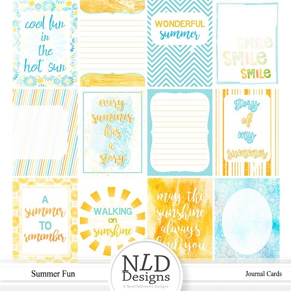 Summer Fun Journal Cards