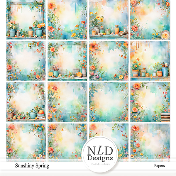Sunshiny Spring Papers By NLD Designs