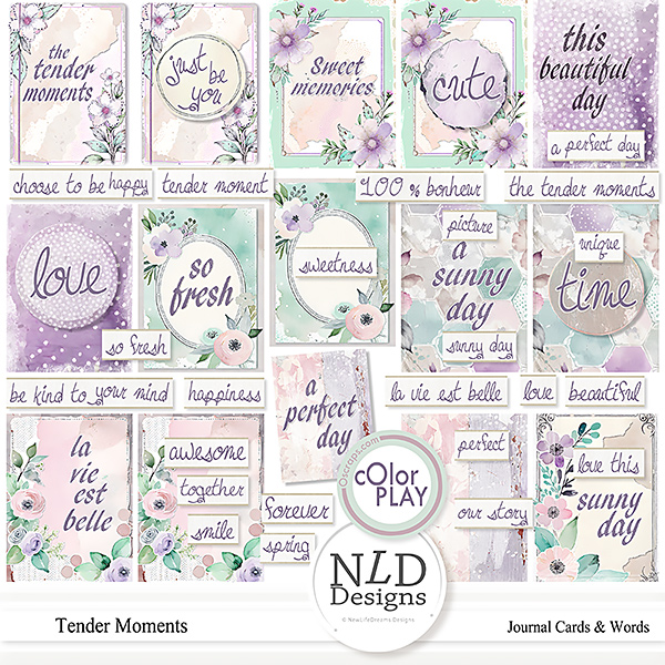 Tender Moments Journal Cards & Words By NLD Designs