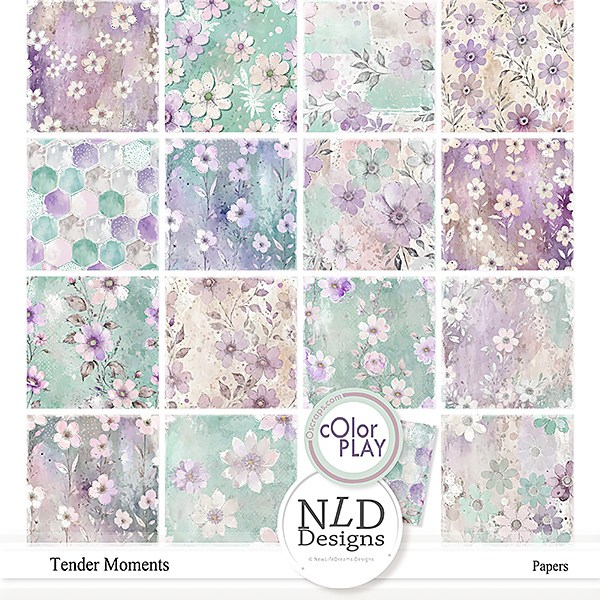 Tender Moments Papers & Overlays By NLD Designs