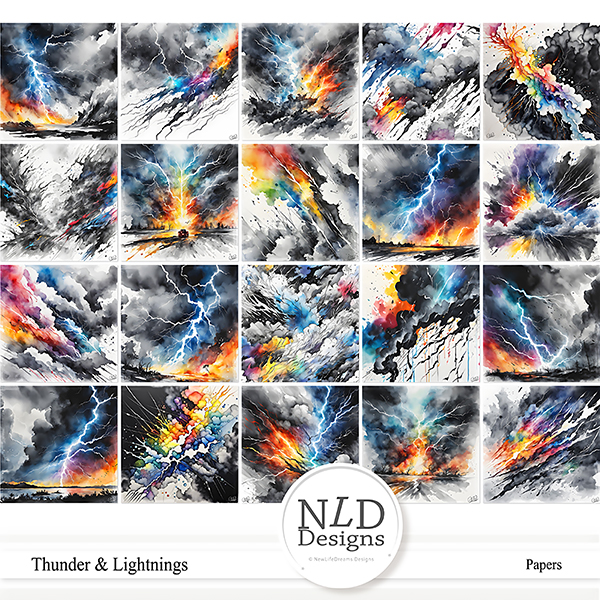 Thunder & Lightnings Artistic Papers By NLD designs