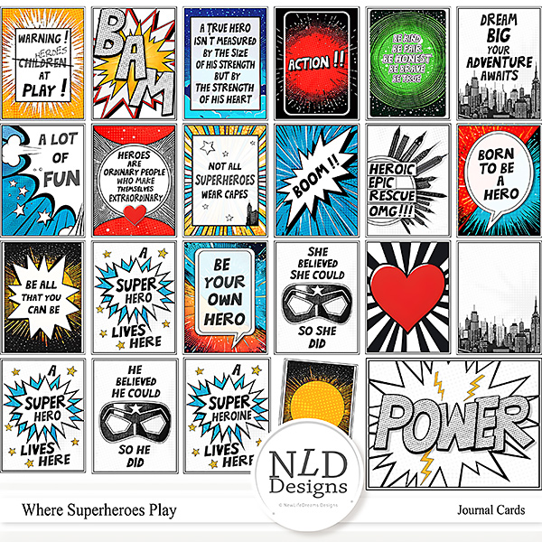 Where Superheroes Play Journal Cards By NLD Designs