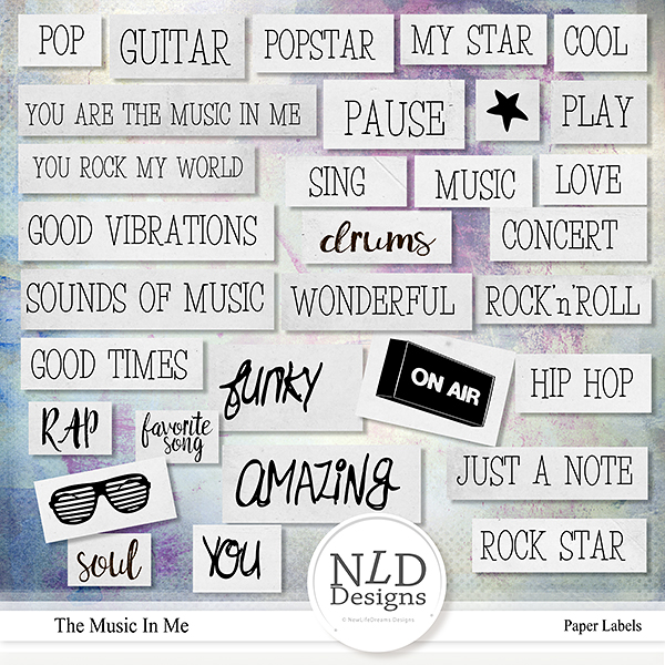 The Music In Me Word Labels