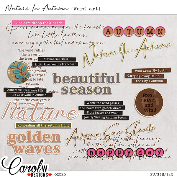 Nature In Autumn-Word art