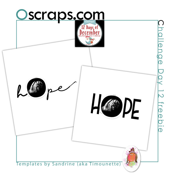 Oscraps Challenge Freebie - 12 Days of December by Sandrine Oscraps Challenge Freebie - 12 Days of December by Sandrine