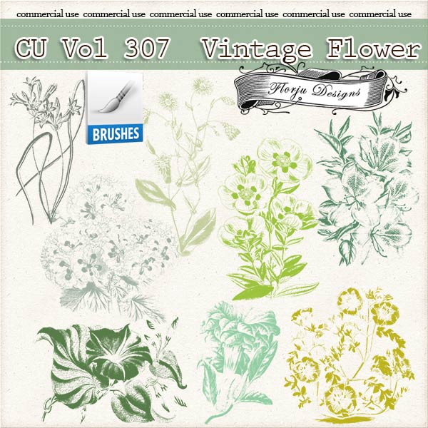 CU vol 307 Vintage Flower Brush { Florju Designs } CU vol 307 Vintage Flower Brush { Florju Designs }