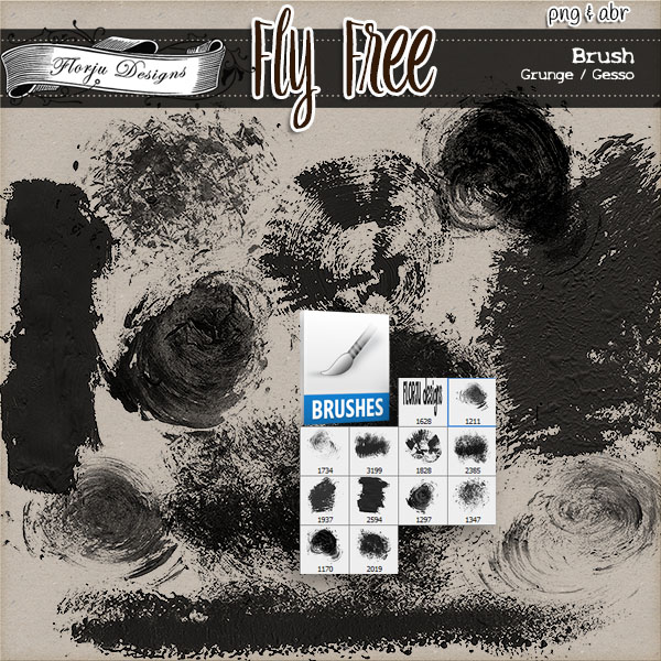 Fly Free { Brush grunge - black gesso PU } by Florju Designs Fly Free { Brush grunge - black gesso PU } by Florju Designs