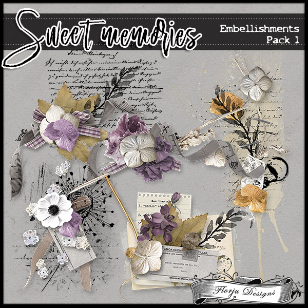 Sweet memories { Embellishments Pack 1 PU } by Florju Designs Sweet memories { Embellishments Pack 1 PU } by Florju Designs