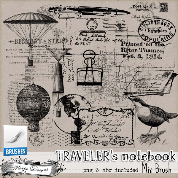 Traveler's Notebook { Mix Brush PU } by Florju Designs Traveler's Notebook { Mix Brush PU } by Florju Designs