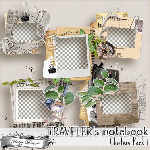 Traveler's Notebook { Cluster pack 1 PU } by Florju Designs Traveler's Notebook { Cluster pack 1 PU } by Florju Designs